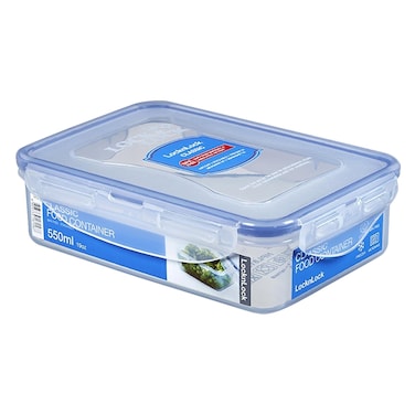 LOCK &amp; LOCK - Classic Rectangular Food Container HPL815, Clear/Blue, 550ml