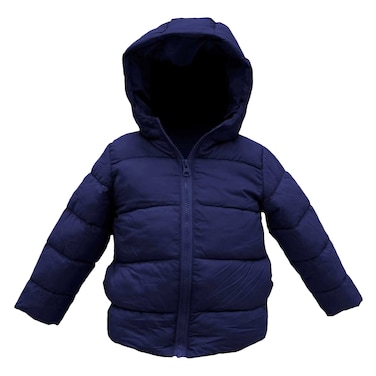 Baby boy puffer jacket, navy color, size 9-12 months.
