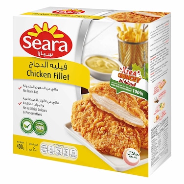 Seara Chicken Fillet - Extra Crunchy, Made with 100% Chicken Breast, No Trans Fat, No Artificial Colours &amp; Preservatives, 400g
