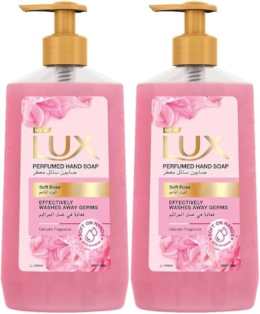 Lux Soft Rose Perfumed Hand Wash &ndash; 500 ml (Pack of 2)