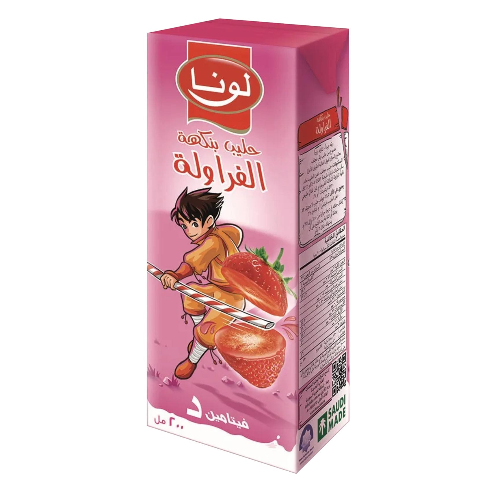 لونا حليب طويل الأمد بنكهة الفراولة 200 مل
