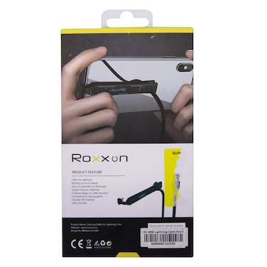 Roxxon RC-4890 Gaming Cable For Lightning 1.2m Black