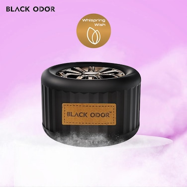 معطر هواء Black Odor Lucky Wheel - للسيارات والشاحنات وسيارات الدفع الرباعي وغرفة النوم والمطبخ - تصميم صغير وأنيق لحامل الأكواب أو لوحة القيادة أو خزانة الملابس -   BO-28 (Whispering Wish)