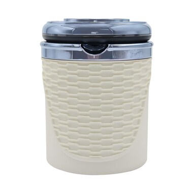 Multifunctional Car Ashtray with LED Light and Sealing Lid, Portable and High-Temperature Resistant, Stylish Design for Indoor and Outdoor Use (Beige)
