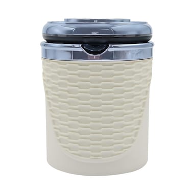 Multifunctional Car Ashtray with LED Light and Sealing Lid, Portable and High-Temperature Resistant, Stylish Design for Indoor and Outdoor Use (Beige)
