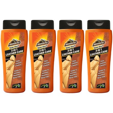 Armor All 3 in 1 Leather Care : Cleans, Conditions and restores Leather : Pack of 4

