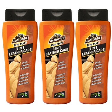 Armor All 3 in 1 Leather Care : Cleans, Conditions and restores Leather : Pack of 3
