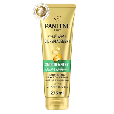 Pantene Pro-V Smooth and Silky Oil Replacement Leave-On Cream, 275 ml
