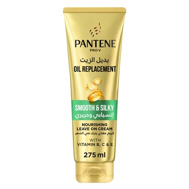 Pantene Pro-V Smooth and Silky Oil Replacement Leave-On Cream, 275 ml