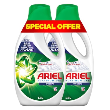 Ariel Platinum Clean Original Liquid Detergent, 2x1.8L