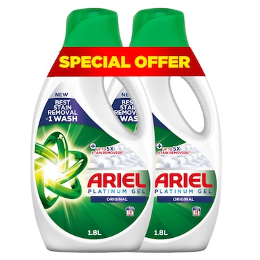 Ariel Platinum Clean Original Liquid Detergent, 2x1.8L