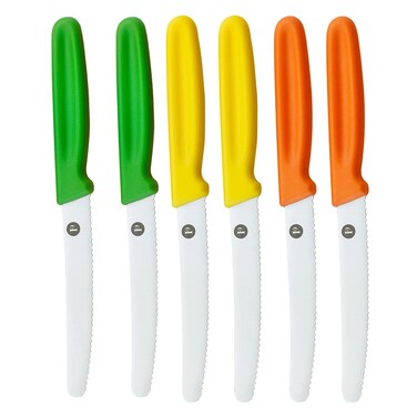 6Pcs 11Cm Utility Knife Set
Each Color Two Pcs
(Yellow, Orange, Green)