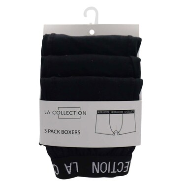 Men's 3-Pack Solid Boxer Shorts - Black