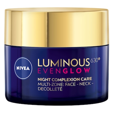 NIVEA LUMINOUS 630 EVEN GLOW Anti Dark Spot Face Night Cream, Revitalizing Skin Complexion Repair, Spotless Even Skin, Hydrating Hyaluronic Acid, 50ml