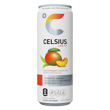 Celsius - Fitness Drink, Peach Mango Green Tea, 355ml