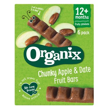 Organix - Organic Apple &amp; Date Chunky Fruit Bars 12 months, 17g x6