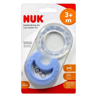 NUK cooling teething ring, set of 1, assorted colors.