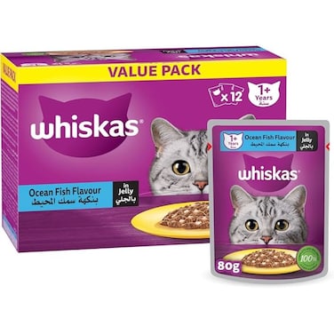 Whiskas Ocean Fish Cat Food 80g Pack of 12