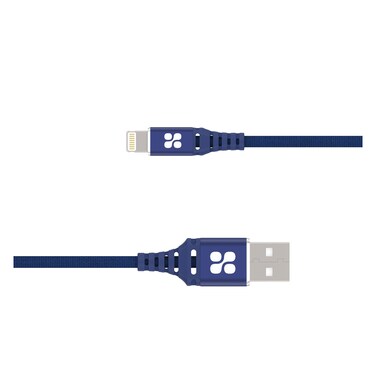 Promate MFi Certified Lightning Cable, High-Speed 2.4A Nylon Braided USB Charging and Syncing Data Cable with 2m Tangle-Free Design and Over-Charging Protection for iPhone XS, XS Max, iPad Pro, iPod, NerveLink-i2 Blue