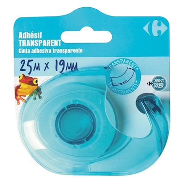 Carrefour Transparent Tape With Dispenser 25mx19mm
