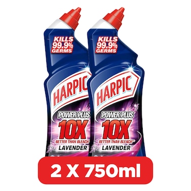 هاربيك باور بلس منظف قوي للمرحاض - برائحة اللافندر - يقتل 99.9% من الجراثيم - 750 مل × 2