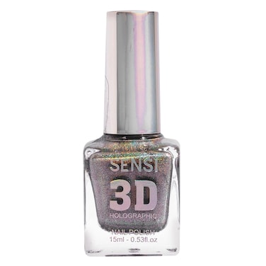 Sensi UV 3D Holographic Sheer Nail Polish 15ml 28 Silver
