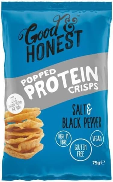 Good &amp; Honest Salt &amp; Pepper Popped Protein Crisps 75 g