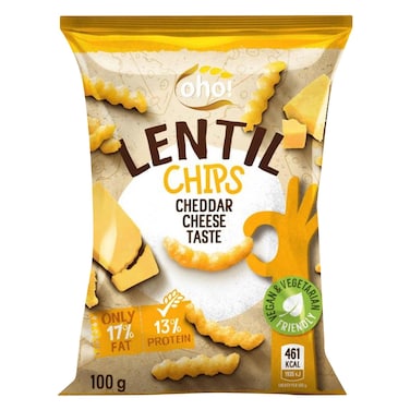 Oho! Vegan Lentil Chips Cheddar Cheese Flavor 100g