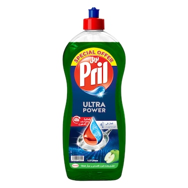 Pril Ultra Power - Dishwashing Liquid Apple Green, Cold Active 1.5L