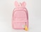 Kids Rabbit Ear Pattern Backpack 17.7 Inches Pink/Yellow/White