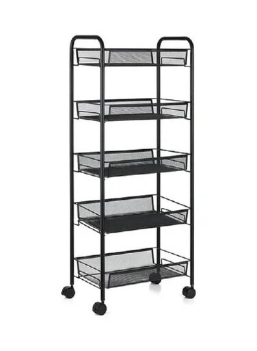 Multi Purpose Rolling Storage Trolley Cart For Kitchen Black