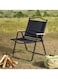 كرسي مريح للتنزه والتخييم والسفر، قابل للطي سهل الحمل والتخزين، باللون الأسود