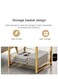 Modern End Table With Storage Basket Sofa Side Table With Marble Design For Living Room