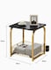 Coffee Table Set, 2 Pieces, Side Table with Bottom Storage Basket, Modern Marble Design for Living Room