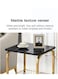 Coffee Table Set, 2 Pieces, Side Table with Bottom Storage Basket, Modern Marble Design for Living Room
