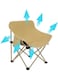 كرسي قابل للطي مناسب للتخييم والشاطئ وصيد الأسماك والنزهات، قماش أكسفورد مع جيوب تخزين جانبية/ ذهبي