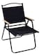 كرسي تخييم مريح للأنشطة الخارجية، قابل للطي بمسند للظهر والذراعين، باللون الأسود