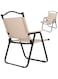 كرسي مريح للتنزه والتخييم والسفر، قابل للطي سهل الحمل والتخزين، أسود/ذهبي