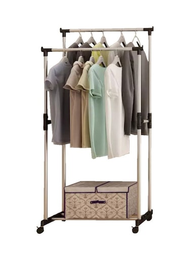 Metal Clothes Stand Hanger Silver 75*41*155cm