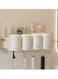 Bathroom Wall Mount Rack Automatic Toothpaste Dispenser Brush Holder White 17.45 x 11.45 x 7.9cm