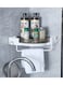 Bathroom Wall Mount Rack Automatic Toothpaste Dispenser Brush Holder White 17.45 x 11.45 x 7.9cm