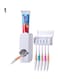 Bathroom Wall Mount Rack Automatic Toothpaste Dispenser Brush Holder White 17.45 x 11.45 x 7.9cm