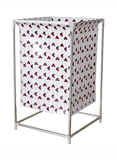Multifunction Cartoon Laundry Basket White/Brown 32.5 x 32.5 x 52centimeter