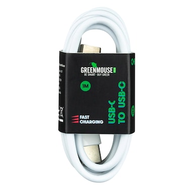 Green Mouse USB-C To USB-C Data Sync And Charging Cable 1m White