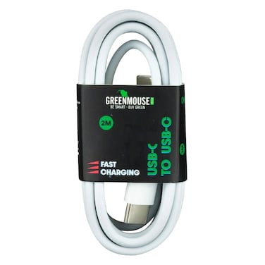 Green Mouse USB-C To USB-C Data Sync And Charging Cable 2m White