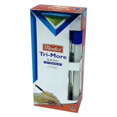 مونتكس تراي-مور - أقلام حبر منخفض اللزوجة، سن 1.0 مم، عبوة من 10 أقلام