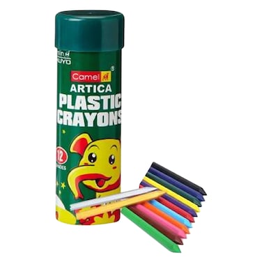 Camel - Plastic Crayon Colors Set, 12 Pieces, Assorted