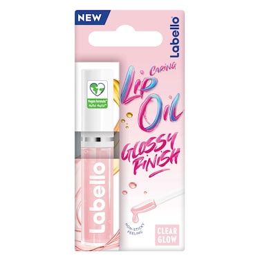 Labello Lip Oil, Moisturising Lip Care Glossy Finish, Clear Glow, 5.5 ml