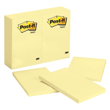 ثري إم ملاحظات لاصقة بحجم 4x6 بوصة، 100 ورقة