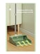 VISIO Dustpan and Brush Sets Long Handled, Soft Bristles Broom and Dustpan Set Indoor Outdoor, Household Upright Dust Pan Combo &amp; Sweeping Brush for Lobby Kitchen Office, Green and Yellow